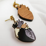 Anatomical Heart Earrings - black