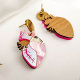 Anatomical Heart Earrings - pink