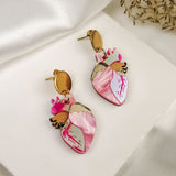 Anatomical Heart Earrings - pink