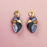 Anatomical Heart Earrings - black
