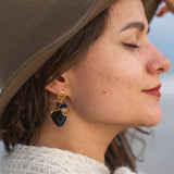 Anatomical Heart Earrings - black