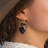 Anatomical Heart Earrings - black