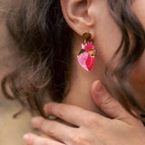 Anatomical Heart Earrings - pink