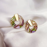 Circle Studs - Abalon Shell