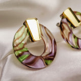 Circle Studs - Abalon Shell