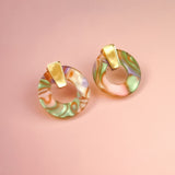 Circle Studs - Abalon Shell
