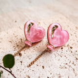 Heart Balloon Studs - Pink