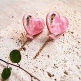 Heart Balloon Studs - Pink