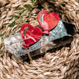 Herz-Ballon-Ohrstecker - Rot