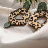 Leopard Earrings - Pine Green