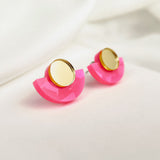 Minimalist Studs - Holographic Pink