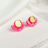 Minimalist Studs - Holographic Pink