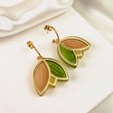 Tulip Huggie Earrings - Green