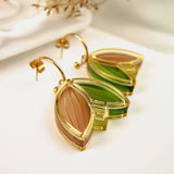 Tulip Huggie Earrings - Green